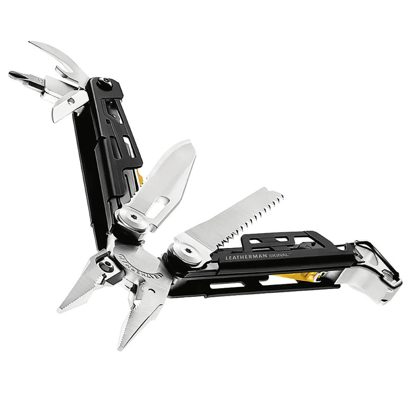 Front open view of Leatherman Signal Multi Tool in Stainless