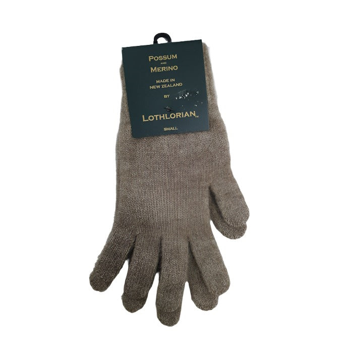 Lothlorian Possum Merino Plain Gloves in Natural