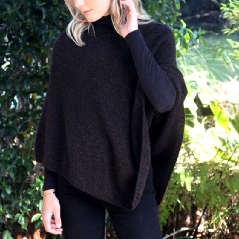 Lothlorian Womens Possum Merino Plain Poncho