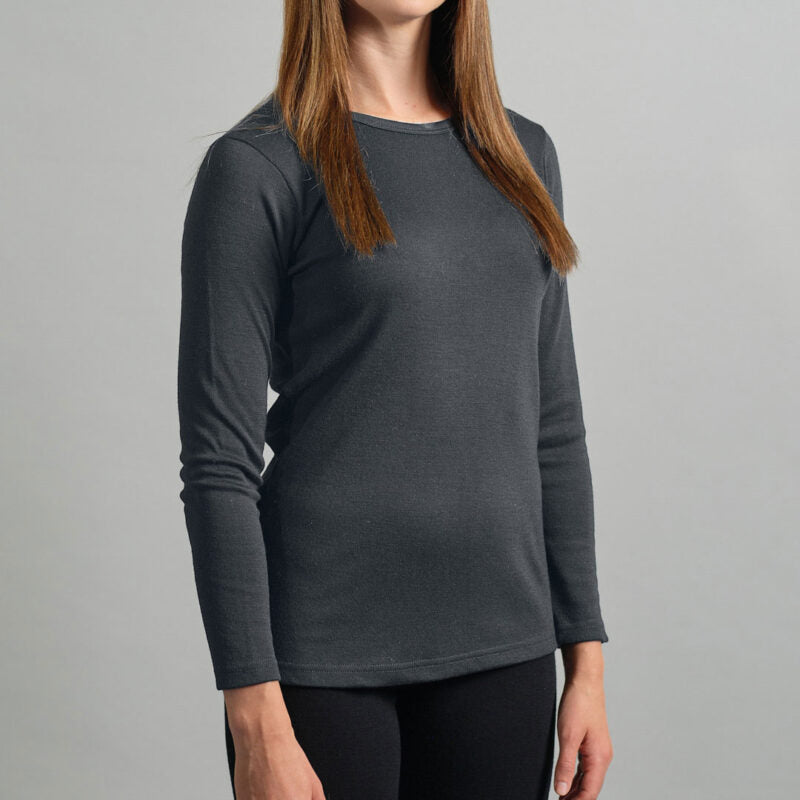 Merino Skins Womens Lite Long Sleeve T-Shirt (Grey)