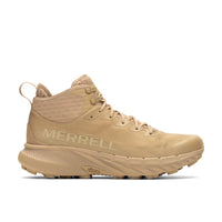 Coyote Merrell hiking shoe on a white background