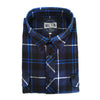 Milton Mens Full Button Flannelette Shirt in Black/Navy/Royal