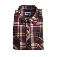 Milton Mens Half Button Flannelette Shirt