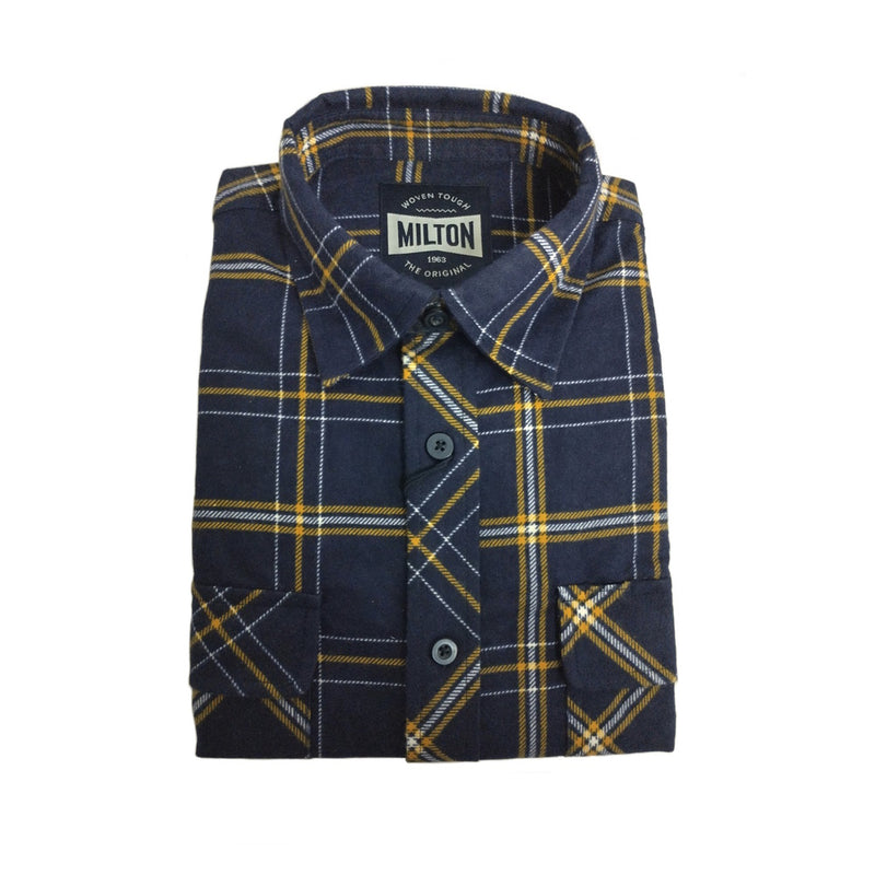 Milton Mens Half Button Flannelette Shirt