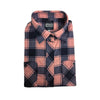 Milton Women's Full Button Flannelette Shirt in Peach/Navy