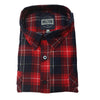 Milton Mens Full Button Flannelette Shirt in Navy/Red