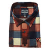 Milton Mens Full Button Flannelette Shirt in Navy/Rust