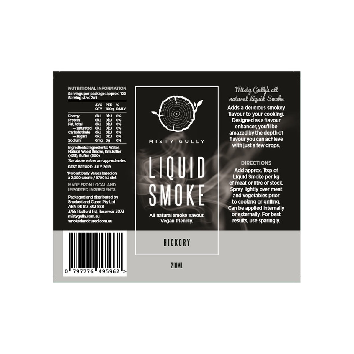 Misty Gully Liquid Smoke (200ml) Hickory