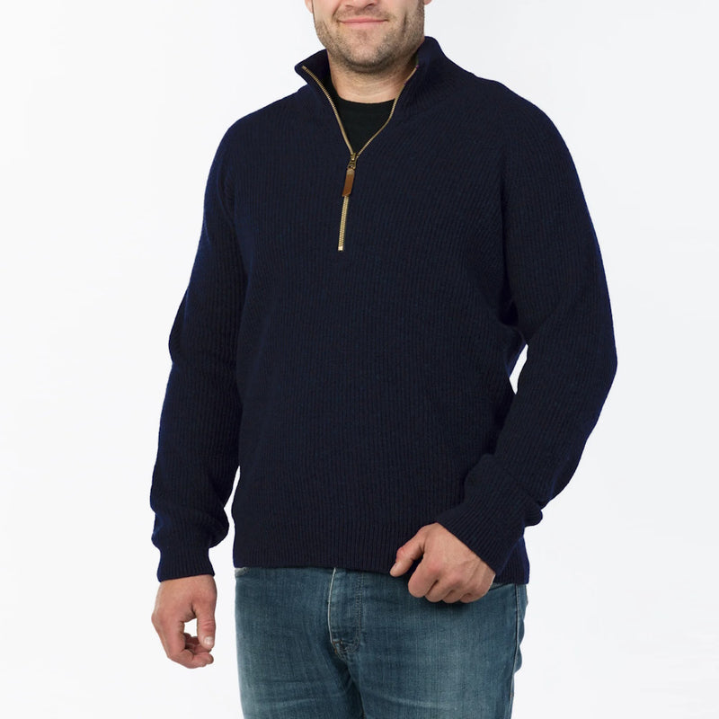 MKM Mens Half Zip and Collar Jumper