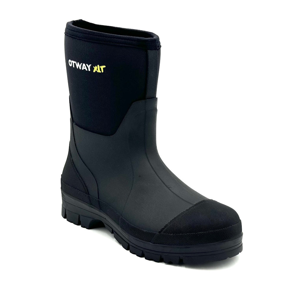 Front angle view of Black Otway Men's Workman Mid XLT Boot