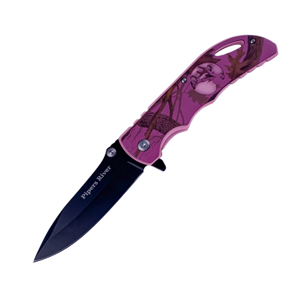 Pipers River P2 Purple/Pink Camo Large Folding Knife
