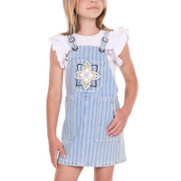 Pure Western Girls Freya Stripe Denim Pinafore Dress