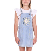 Pure Western Girls Freya Stripe Denim Pinafore Dress