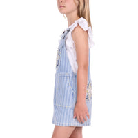 Pure Western Girls Freya Stripe Denim Pinafore Dress