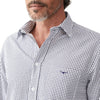 R.M.Williams Mens Collins Button Down Long Sleeve Shirt Regular Fit (Navy/White)