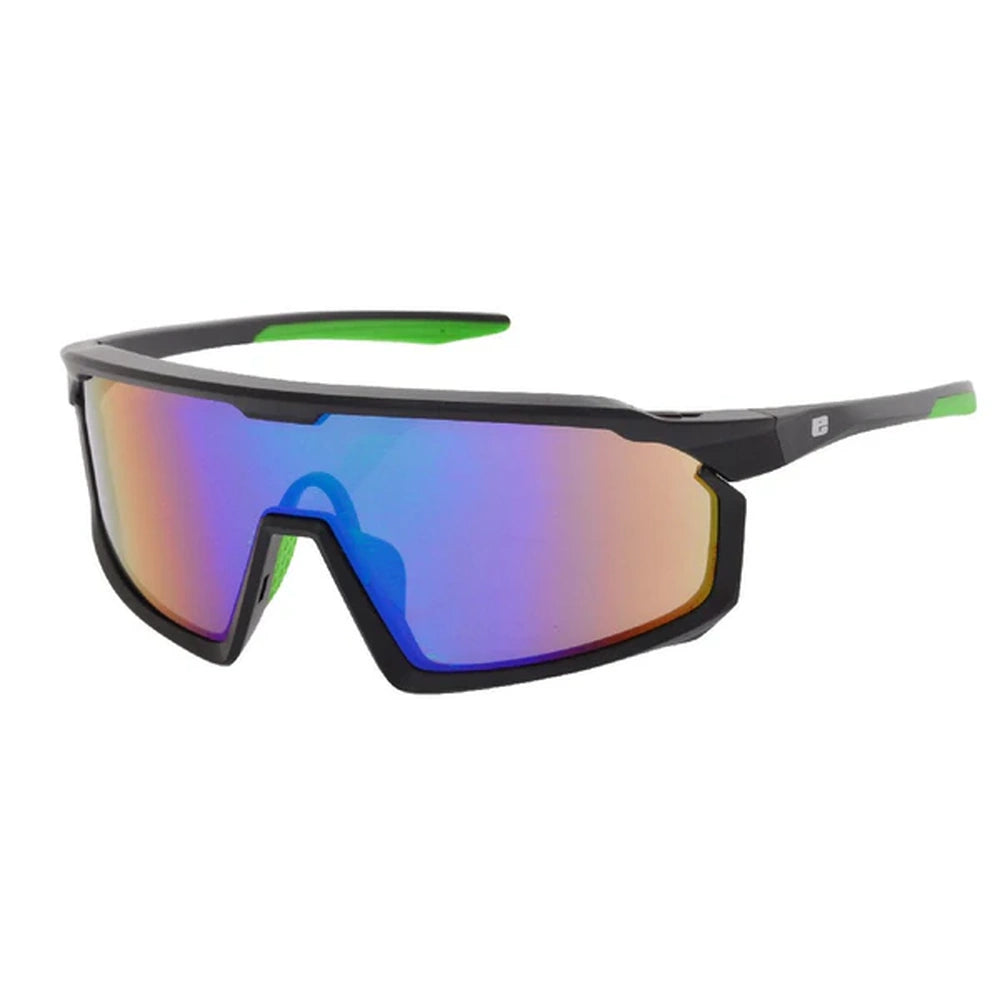 Euro Fortitude Black Frame Green Mirror Lens Sunglasses