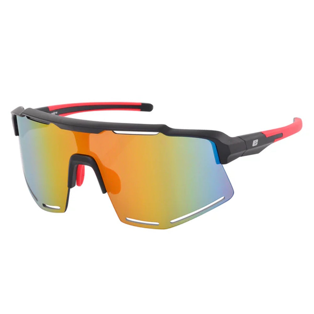 Euro Extreme Black Frame Red Mirror Lens Sunglasses