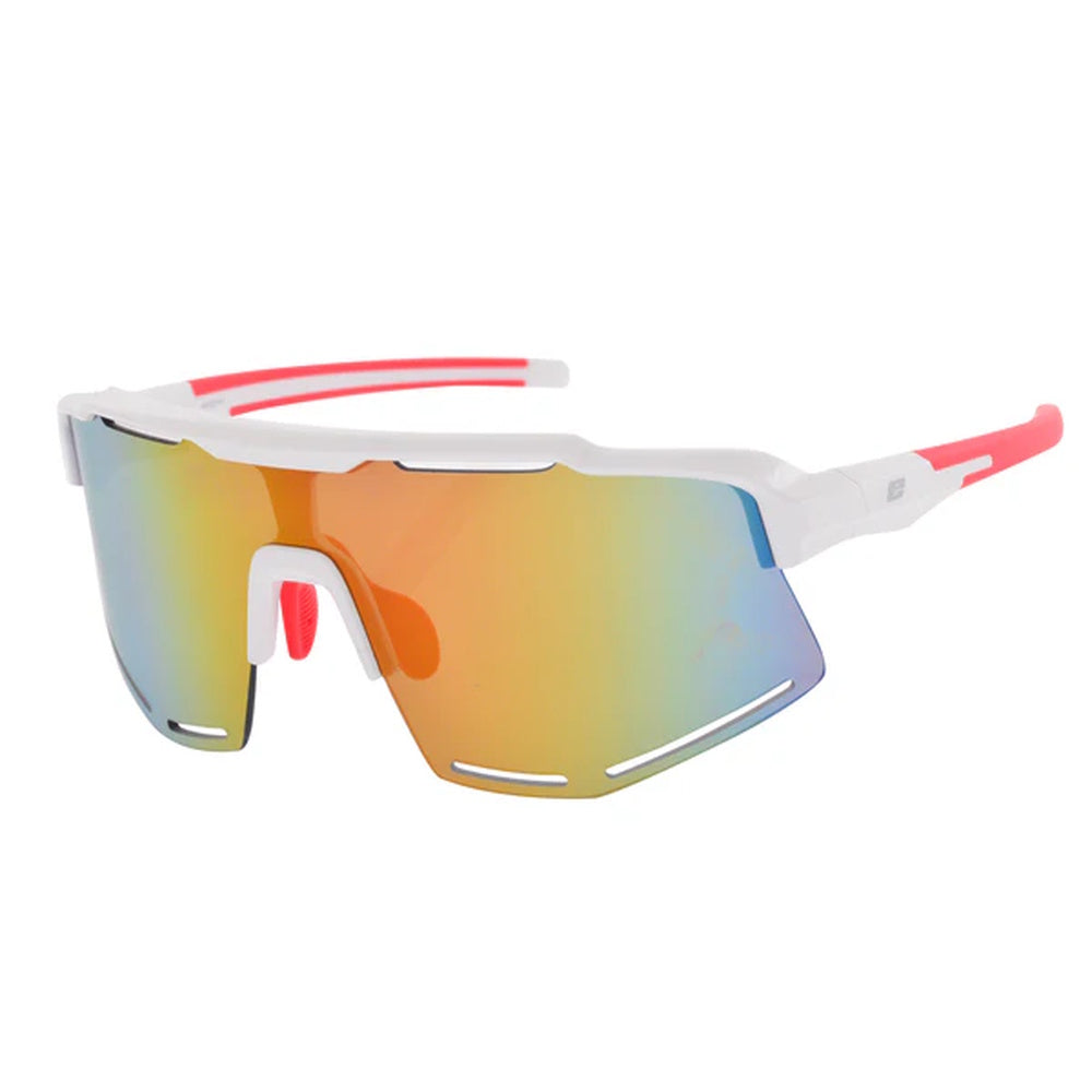 Euro Extreme White Frame Red Mirror Lens Sunglasses
