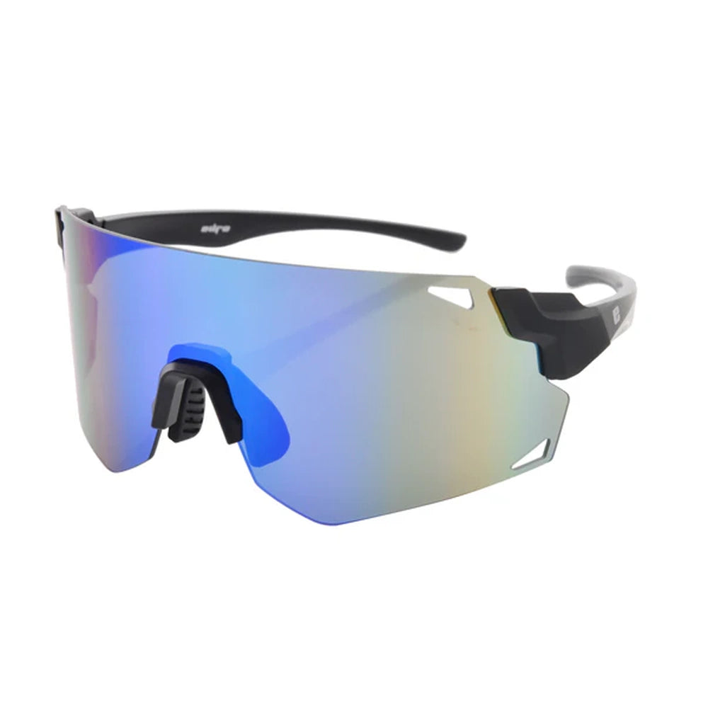 Euro Tube Black Frame Green Mirror Lens Sunglasses