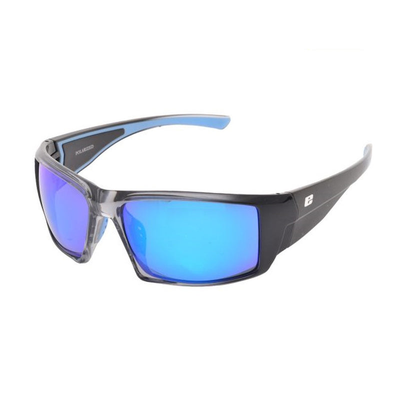 Euro Skull Polarized Blue Mirror Lens Sunglasses