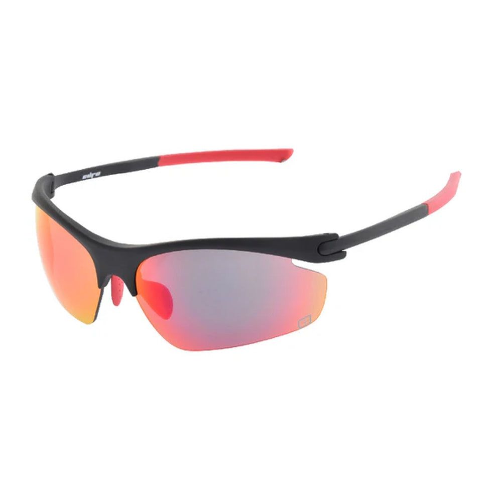 Euro Arrow Black Frame Red Mirror Lens Sunglasses