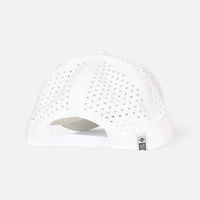 Back of white Salty Crew Women's Title Trucker Cap