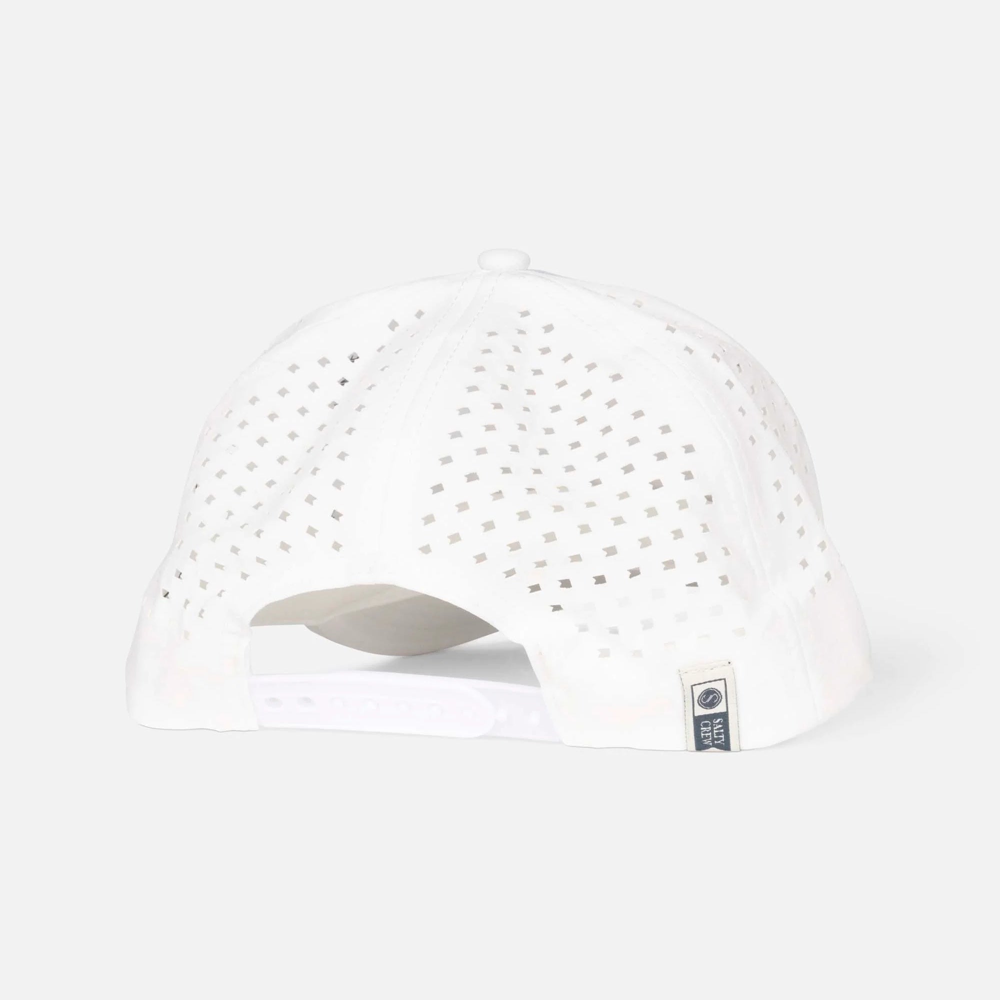 Back of white Salty Crew Women's Title Trucker Cap