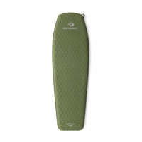 Green camping mattress with Sea to Summit logo