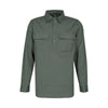Front view of Spika Mens GO Half Button Work Shirt in Washed Green