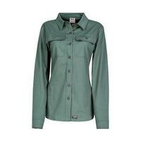 Front view of Spika Womens GO Long Sleeve Work Shirt in Teal