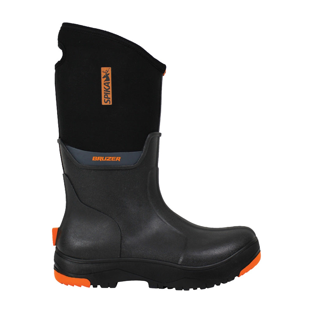 Black Spika Bruzer boot with orange accents