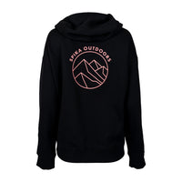 Black Spika hoodie with Spika Outdoors logo on back