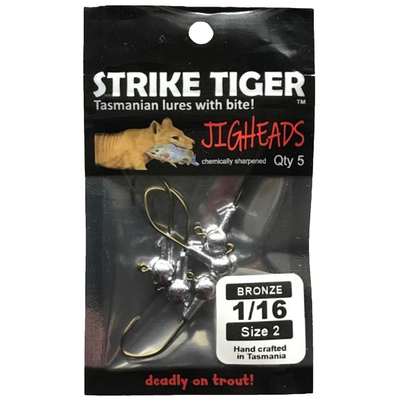 Strike Tiger Jighead (Size 2 X 1/16 Inch) 5 Pack Bronze Hook