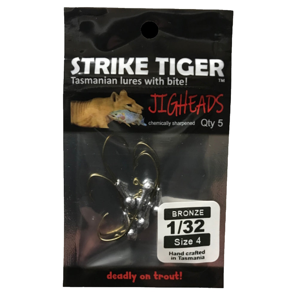 Strike Tiger Jighead (Size 4 X 1/32 Inch) 5 Pack Bronze Hook