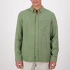 Swanndri Men's Puhoi Linen Long Sleeve Shirt in Clover