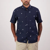 Swanndri Mens Farm Vibes Linen Short Sleeve Shirt