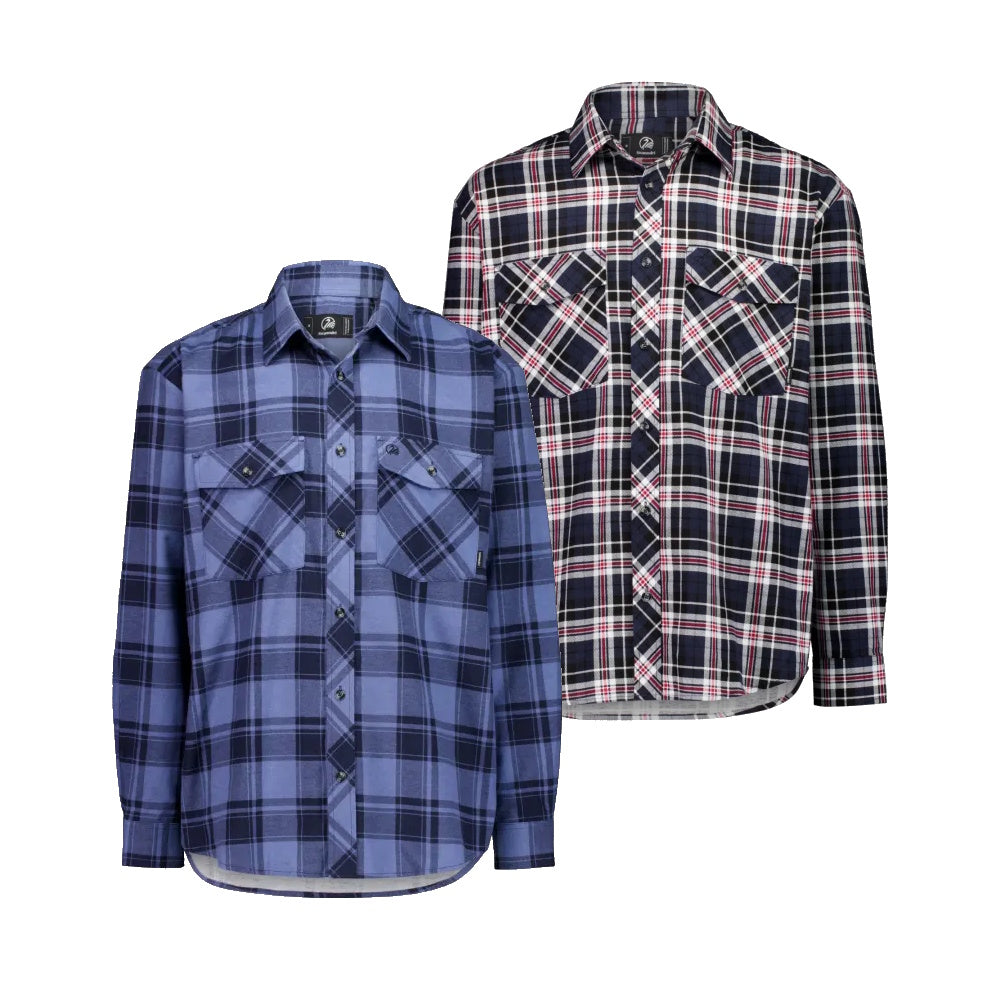Swanndri Mens Egmont Full Button Flannelette Shirt Twin Pack