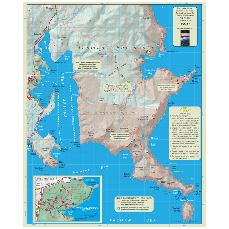 Tasmap Peninsula Walks National Park Map