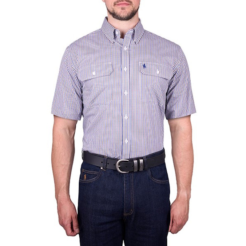 Thomas Cook Mens Wentworth Check 2 Pocket Short Sleeve Shirt