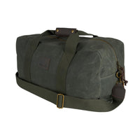 Green Thomas Cook duffel bag with leather accents