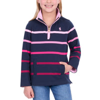 Thomas Cook Girls Gemma 1/4 Zip Stripe Rugby