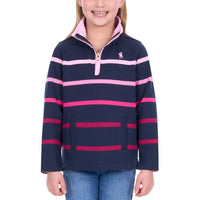 Thomas Cook Girls Gemma 1/4 Zip Stripe Rugby