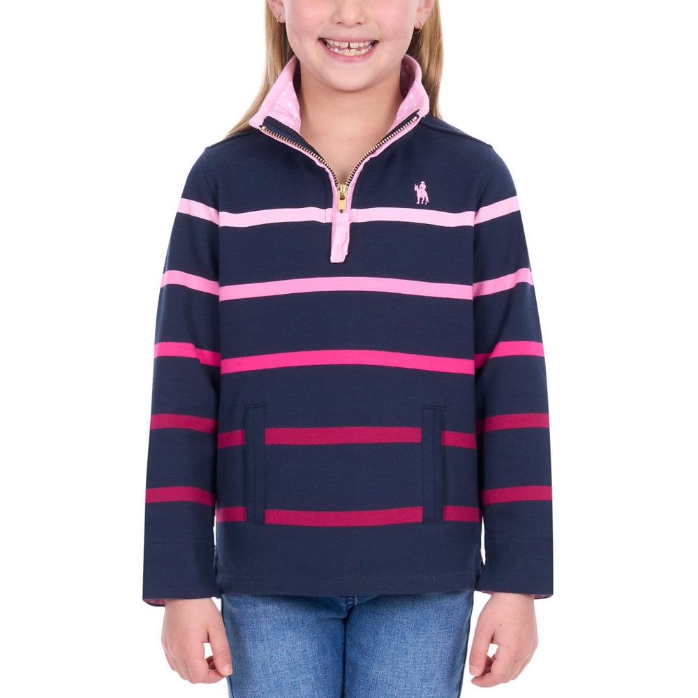 Thomas Cook Girls Gemma 1/4 Zip Stripe Rugby