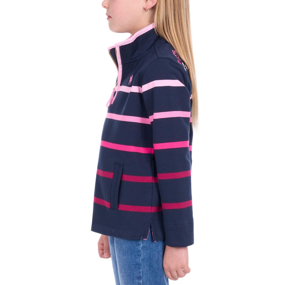 Thomas Cook Girls Gemma 1/4 Zip Stripe Rugby