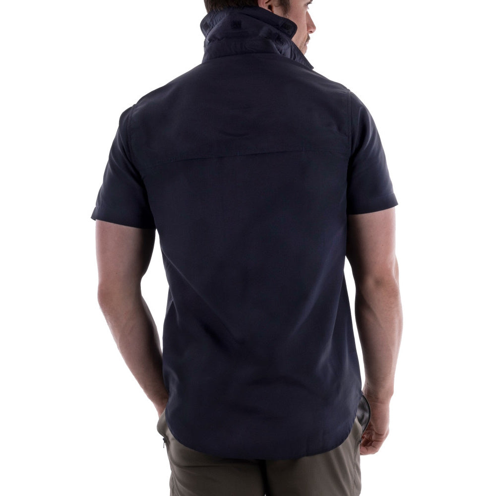 Back of Thomas Cook Mens Mitchell Adventure Short Sleeve Shirt in Navy
