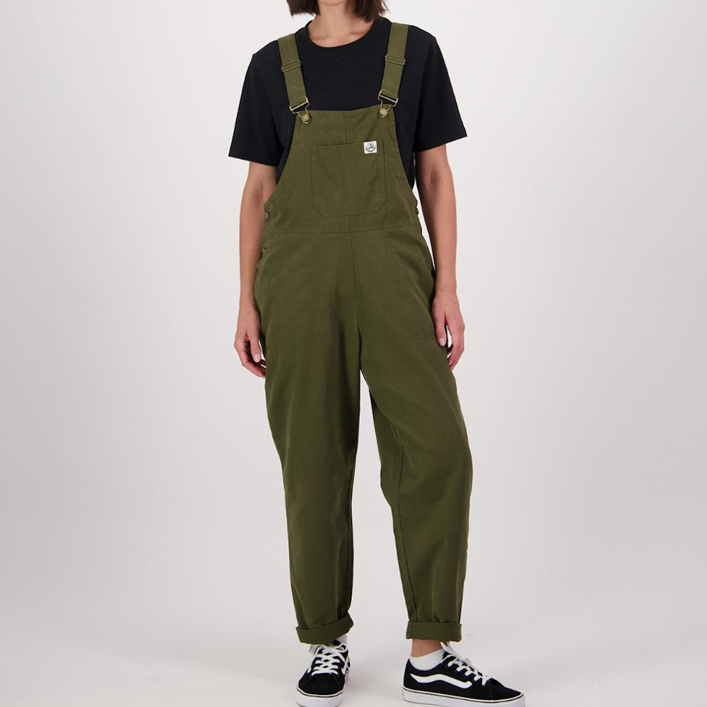 Front of Swanndri Womens Taylor V3 Dungaree in Olive