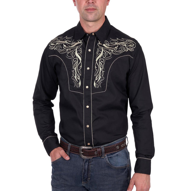 Wrangler® Mens Carlos Embroided Long Sleeve Shirt