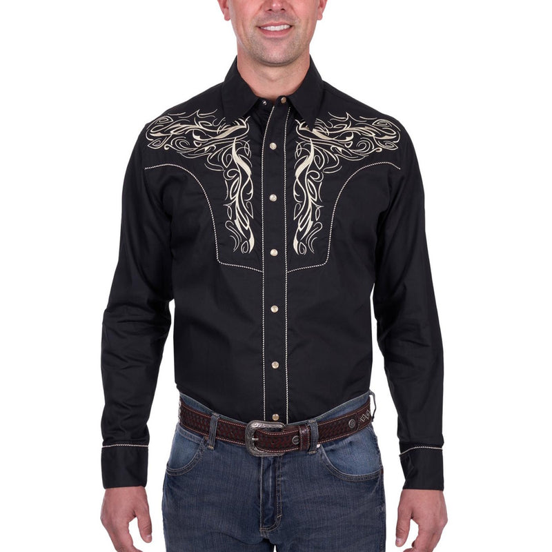 Wrangler® Mens Carlos Embroided Long Sleeve Shirt