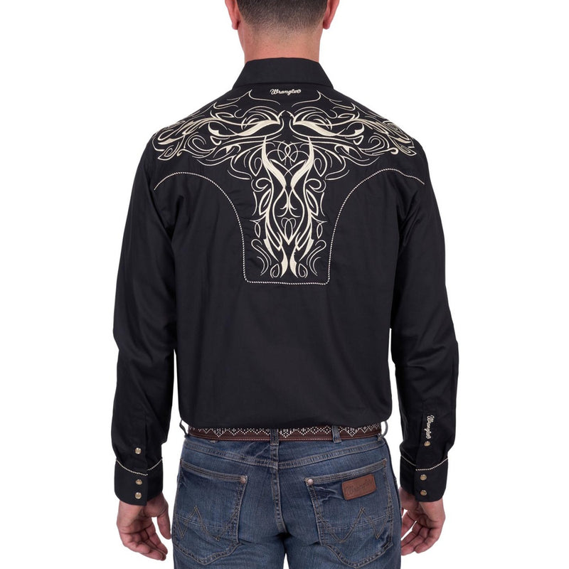 Wrangler® Mens Carlos Embroided Long Sleeve Shirt