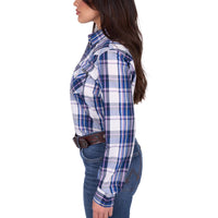 Wrangler® Womens Peyton Check Western Long Sleeve Shirt